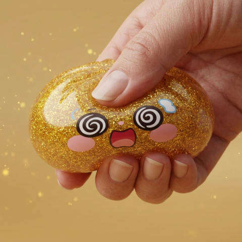 Gold Dumpling Squishy Złota Moneta Szczęścia efekt slow-rise w akcji