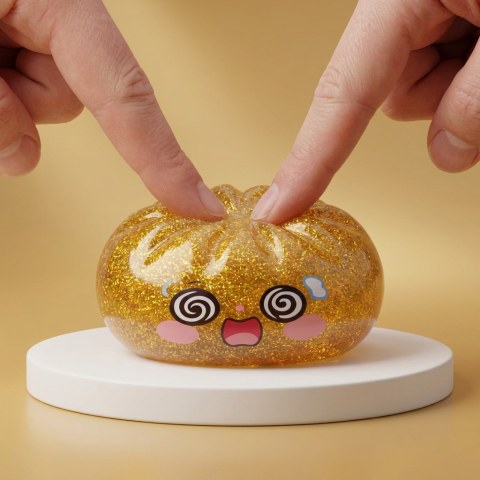 Gold Dumpling Squishy Złota Moneta Szczęścia ściskany w dłoni