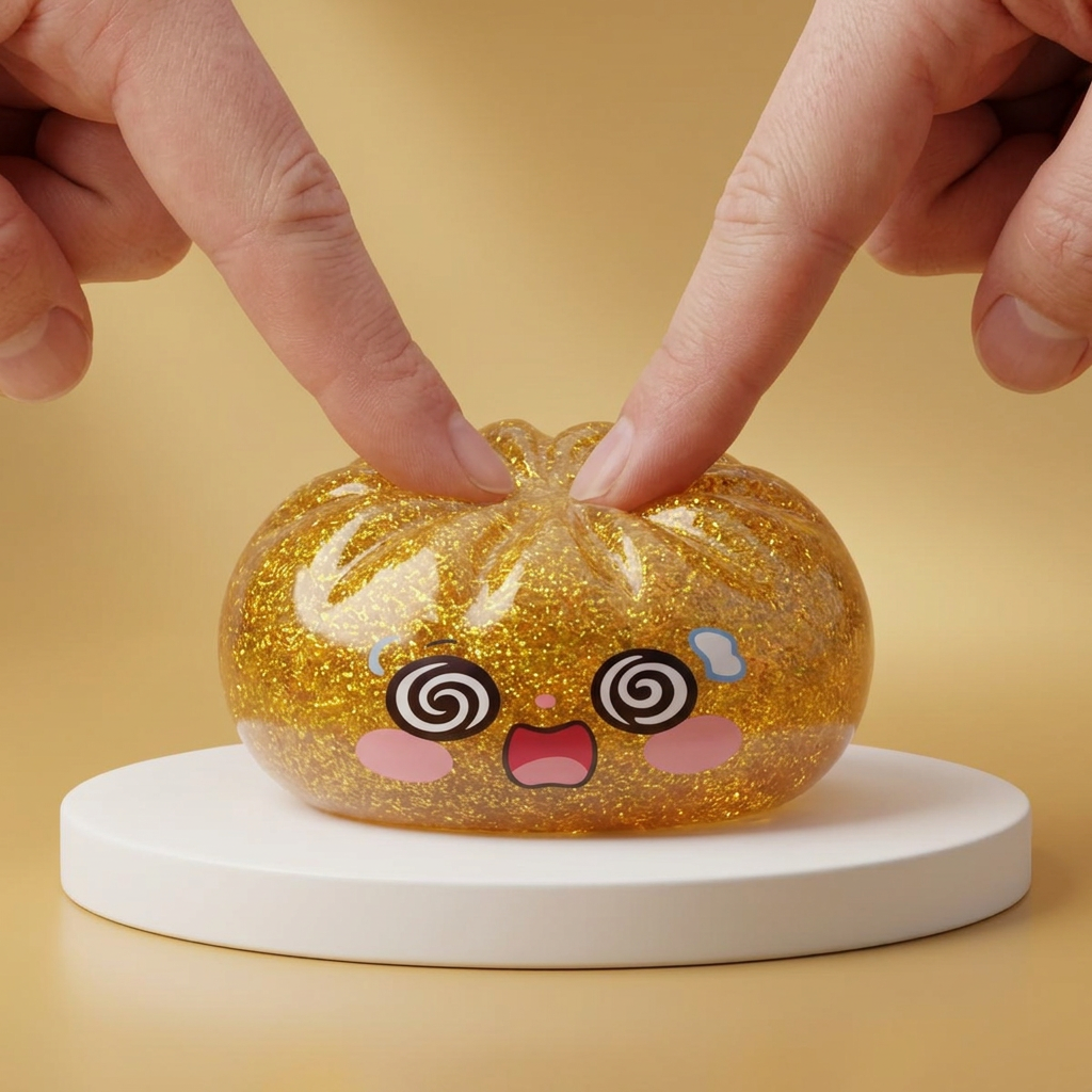 Gold Dumpling Squishy Złota Moneta Szczęścia ściskany w dłoni