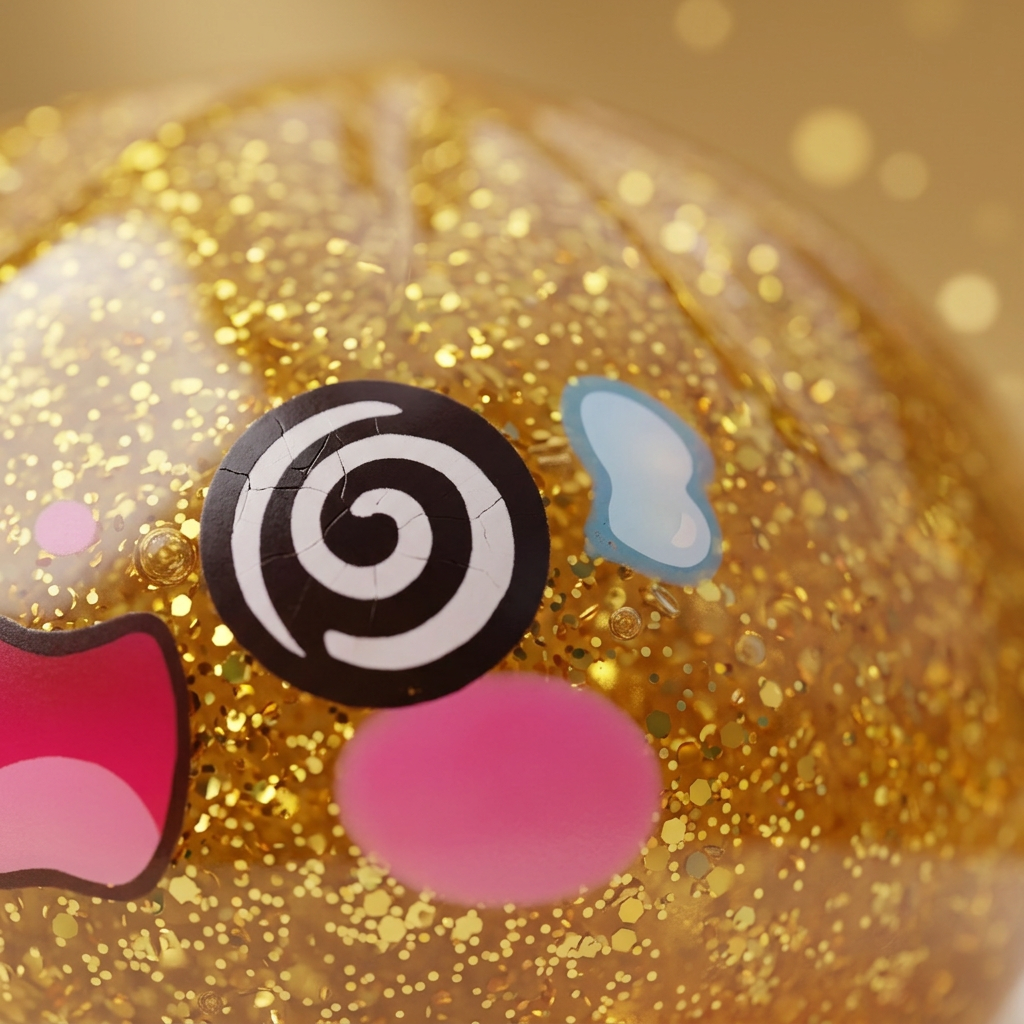 Gold Dumpling Squishy Złota Moneta Szczęścia makro tekstury pianki