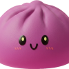 Dumpling Squishy Magenta Szary ściskany w dłoni