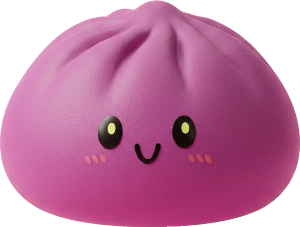 Dumpling Squishy Magenta Szary ściskany w dłoni