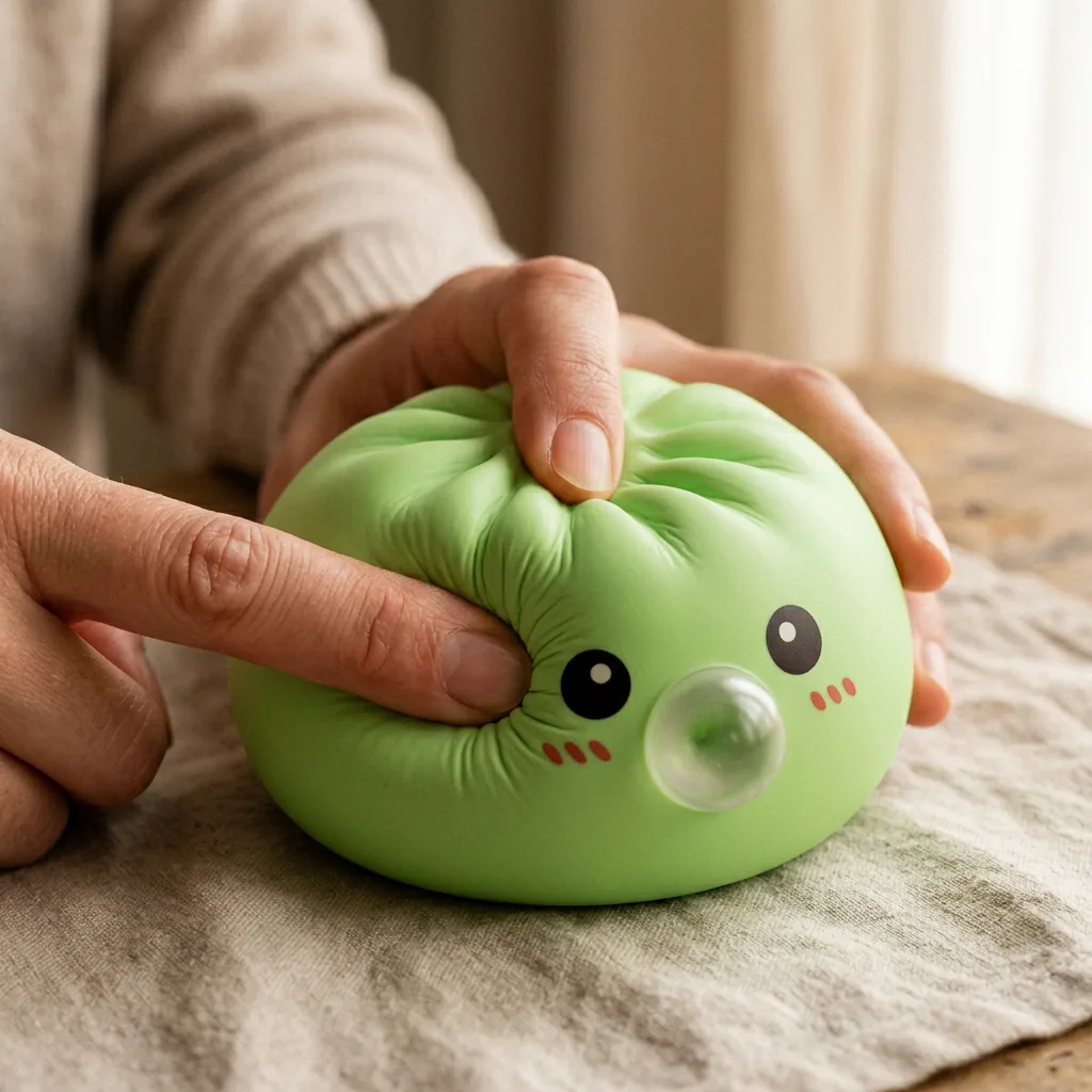 Dumpling Squishy Zielony Świeży XXL podczas ściskania