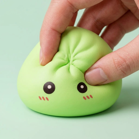 Dumpling Squishy Zielony Świeży XXL efekt slow-rise w akcji
