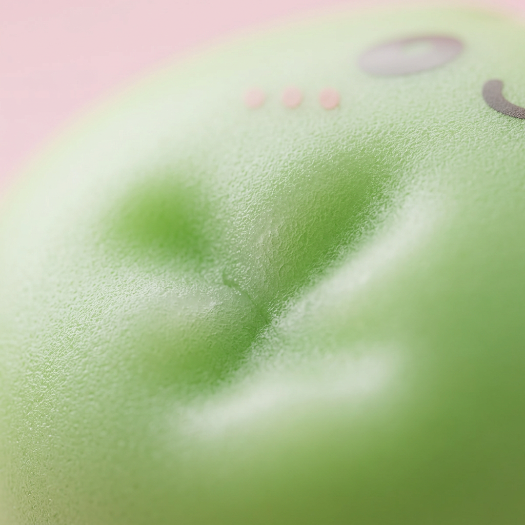 Dumpling Squishy Matcha Zielony makro tekstury pianki