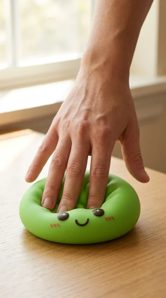 Dumpling Squishy Lampka Nocna Zielona podczas ściskania