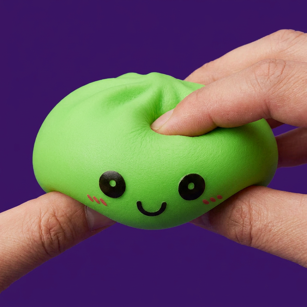 Dumpling Squishy Lampka Nocna Zielona efekt slow-rise w akcji