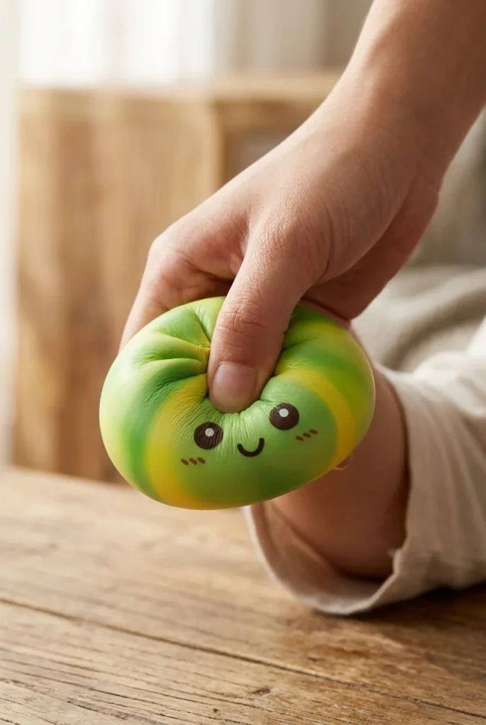 Squishy Dumpling Tie Dye Zielony Wir podczas ściskania