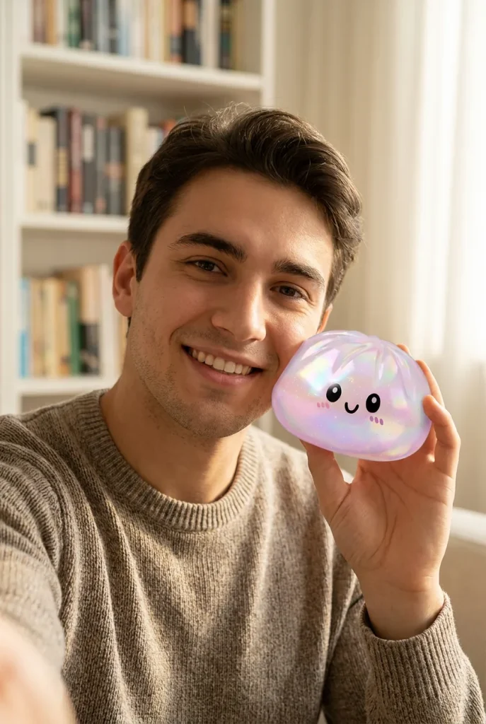 Dumpling Squishy Holographic Opalizujący Blask na co dzień