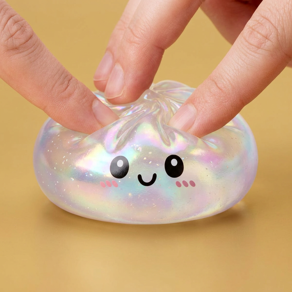 Dumpling Squishy Holographic Opalizujący Blask ściskany w dłoni