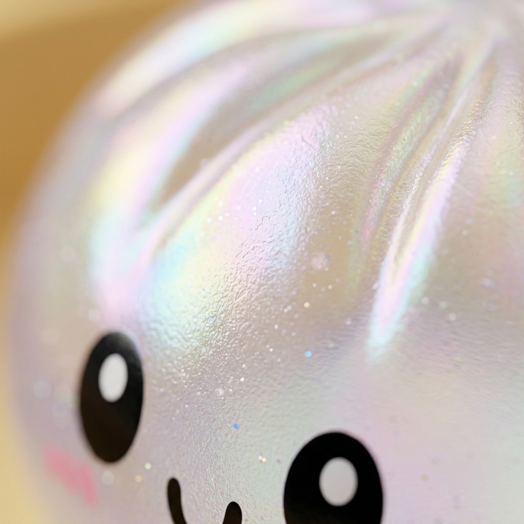 Dumpling Squishy Holographic Opalizujący Blask makro tekstury pianki