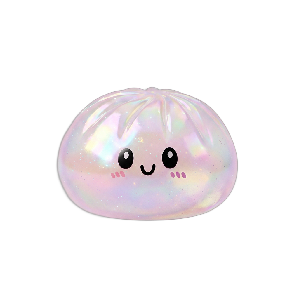 Dumpling Squishy Holographic Opalizujący Blask ściskany w dłoni