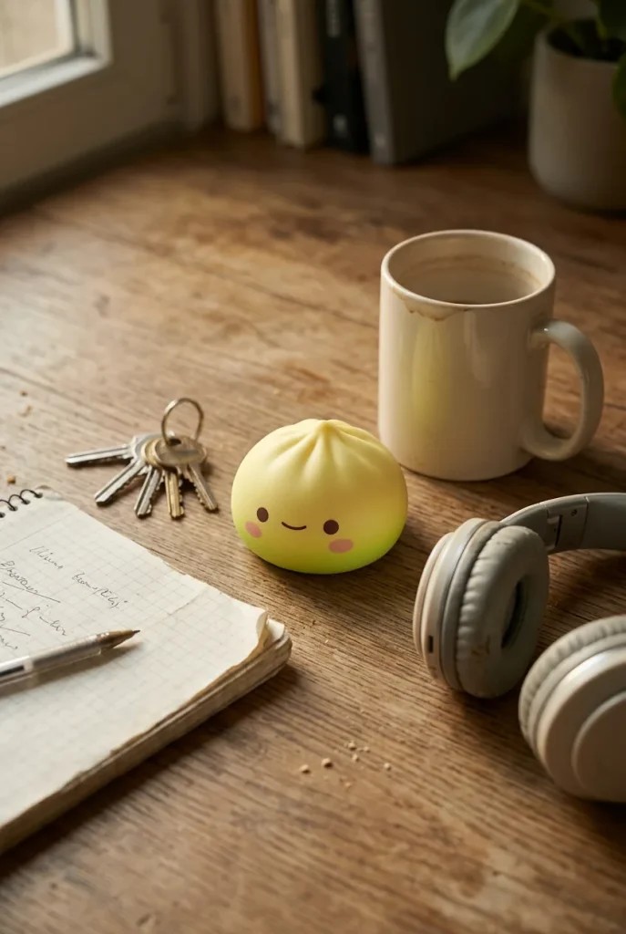 Dumpling Squishy Mystery Box – Zestaw 12 szt. Kawaii na biurku