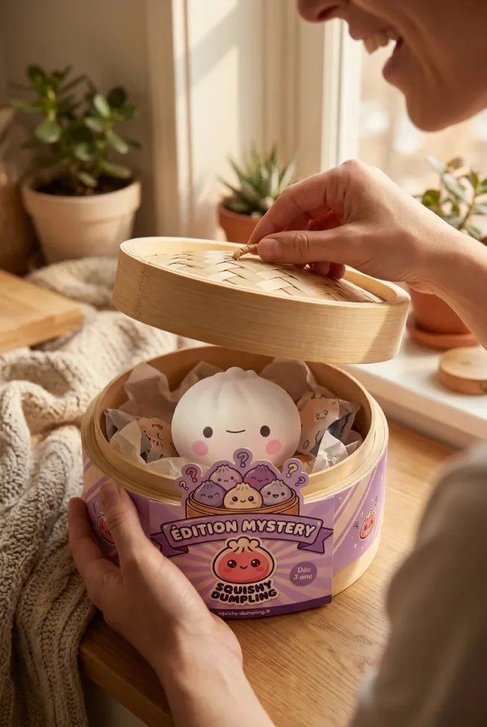 Dumpling Squishy Mystery Box – Zestaw 12 szt. Kawaii podczas rozpakowywania