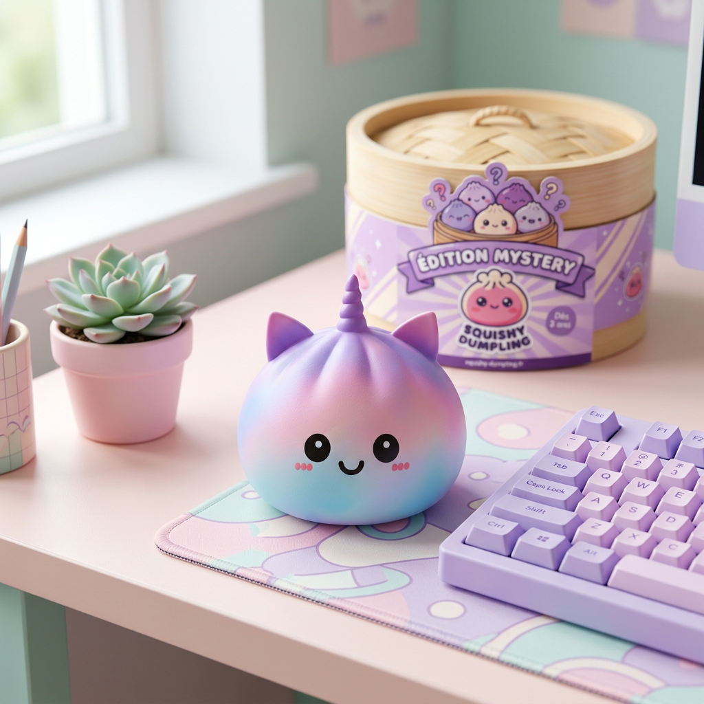 Jumbo Dumpling Squishy Jednorożec Rainbow w codziennej aranżacji