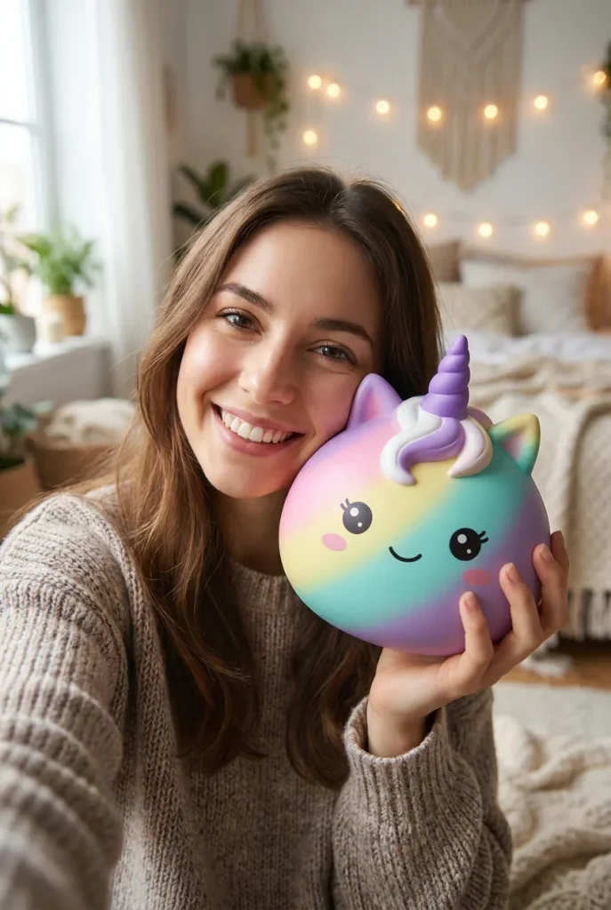 Jumbo Dumpling Squishy Jednorożec Rainbow na co dzień
