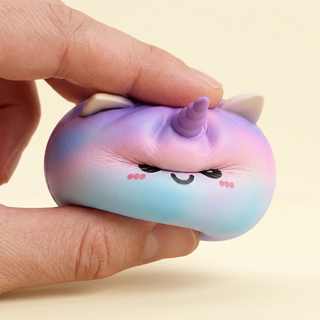 Jumbo Dumpling Squishy Jednorożec Rainbow efekt slow-rise w akcji