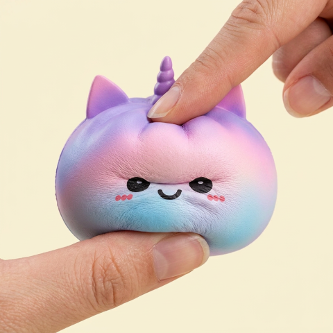 Jumbo Dumpling Squishy Jednorożec Rainbow ściskany w dłoni