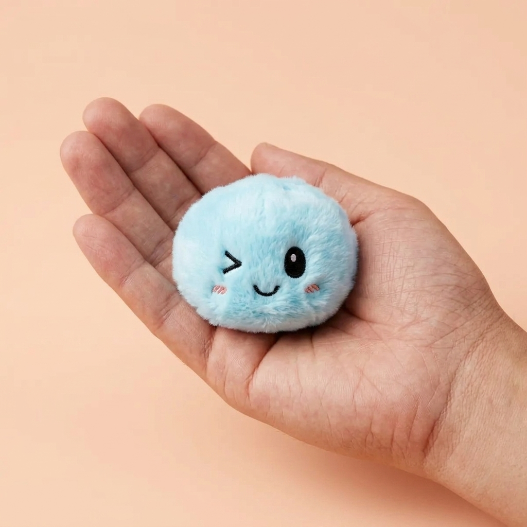Dumpling Squishy Brelok Zestaw 6 szt. w dłoni — porównanie rozmiaru