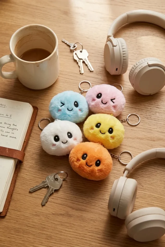 Dumpling Squishy Brelok Zestaw 6 szt. na biurku