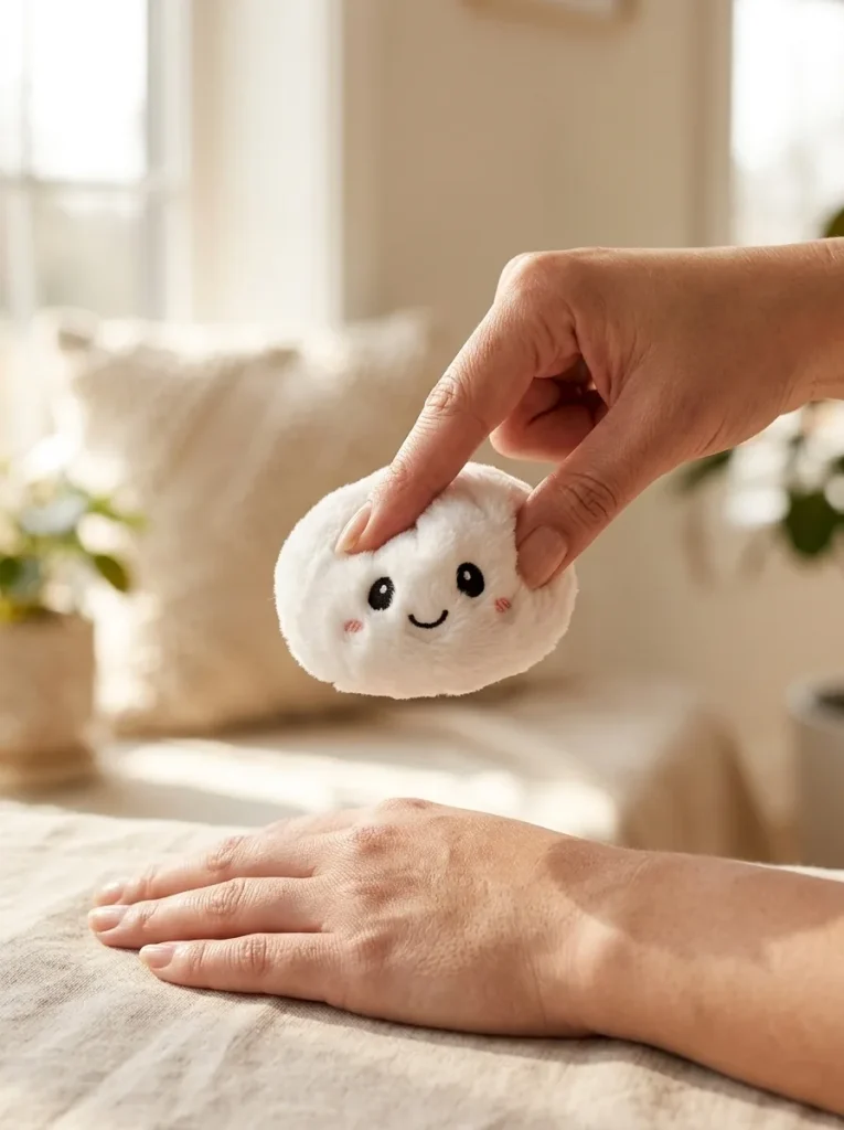Dumpling Squishy Brelok Zestaw 6 szt. podczas ściskania