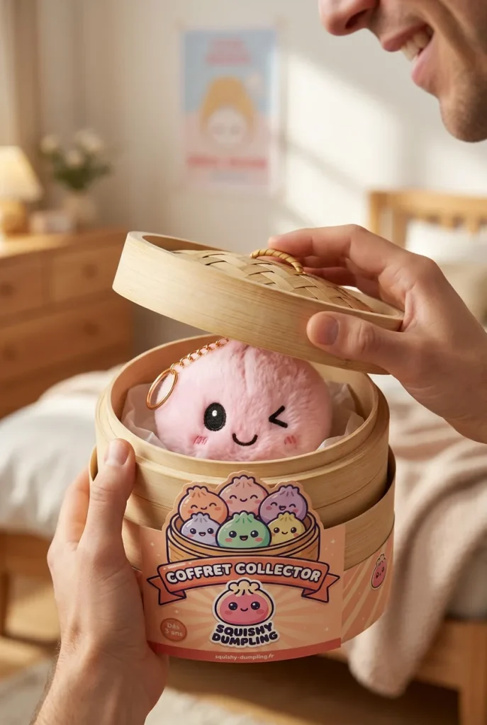 Dumpling Squishy Brelok Zestaw 6 szt. podczas rozpakowywania