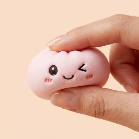 Dumpling Squishy Brelok Zestaw 6 szt. efekt slow-rise w akcji