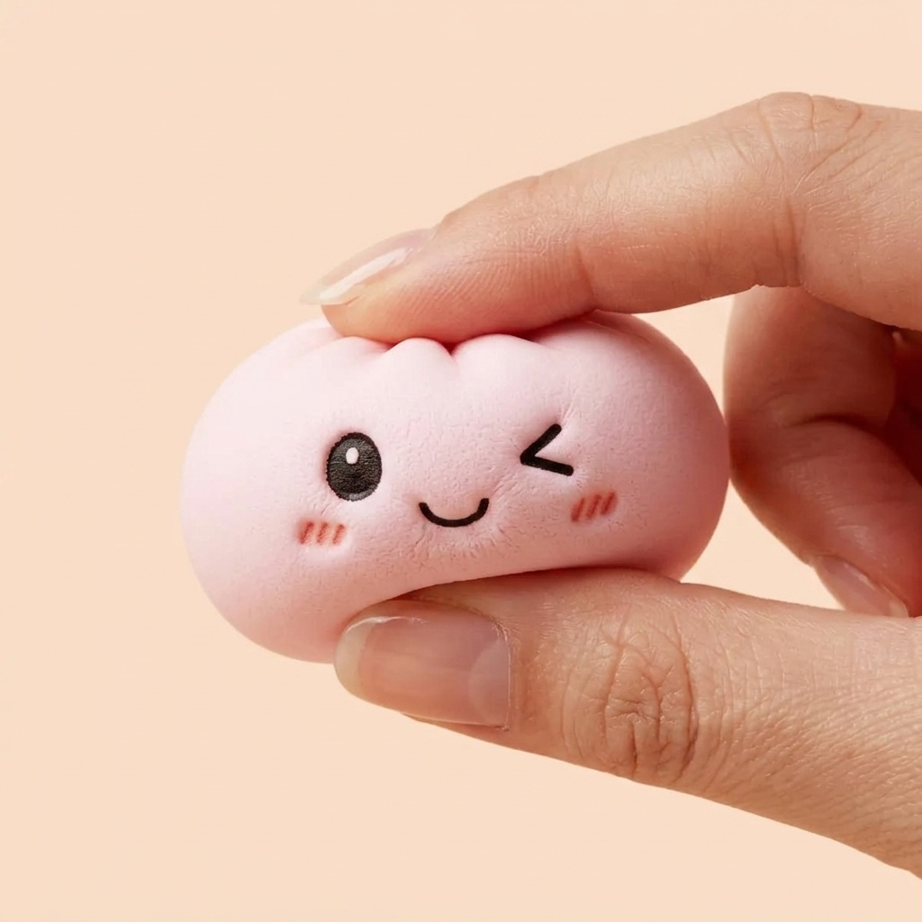 Dumpling Squishy Brelok Zestaw 6 szt. efekt slow-rise w akcji