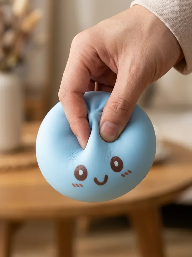 Squishy Dumpling Niebieski Gigant Jumbo podczas ściskania