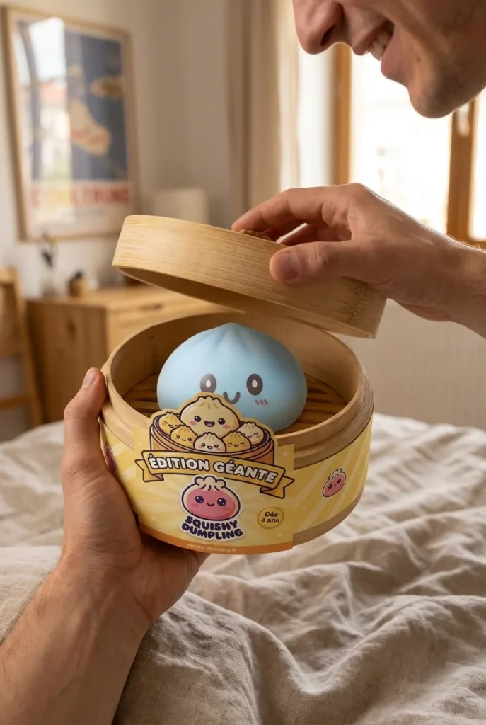 Squishy Dumpling Niebieski Gigant Jumbo podczas rozpakowywania