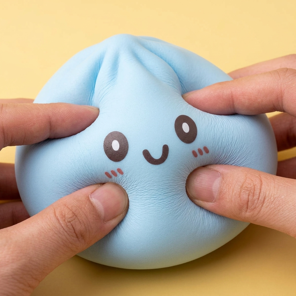 Squishy Dumpling Niebieski Gigant Jumbo efekt slow-rise w akcji