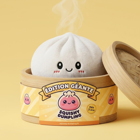Squishy Dumpling Big – Puchowa Poduszka XXL w bambusowym koszyku