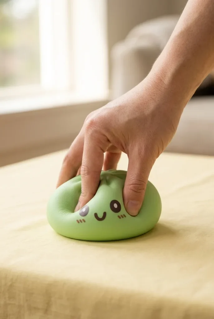 Squishy Dumpling Zielony XXL Jumbo podczas ściskania