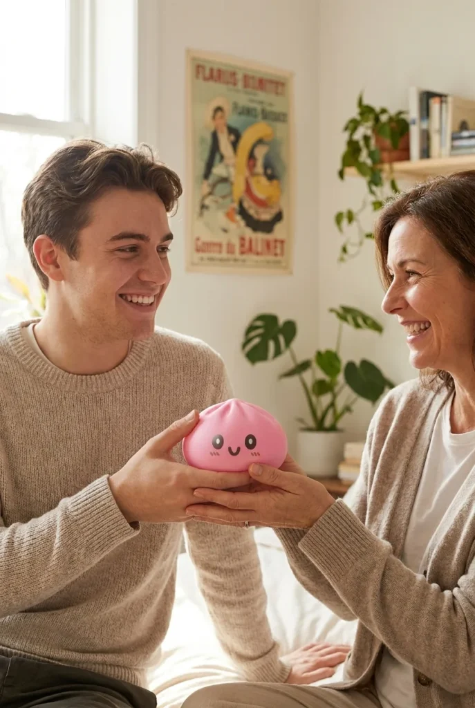 Dumpling Squishy Giant Różowy 15 cm jako pomysł na prezent