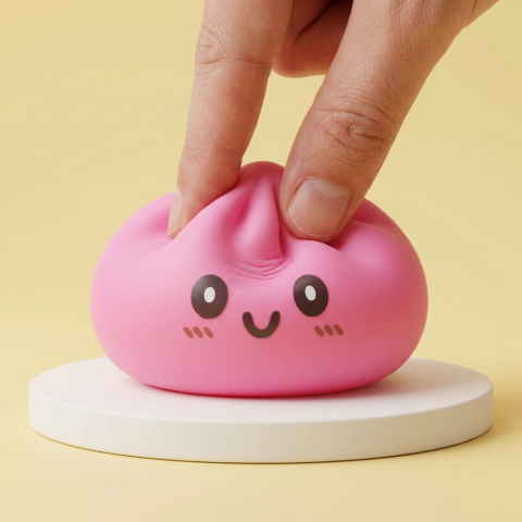 Dumpling Squishy Giant Różowy 15 cm ściskany w dłoni