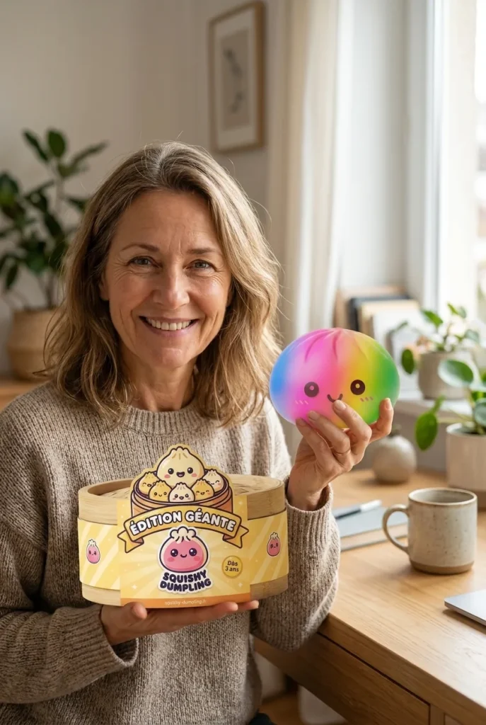 Rainbow Dumpling Squishy XXL Tęczowy Gigant z pudełkiem