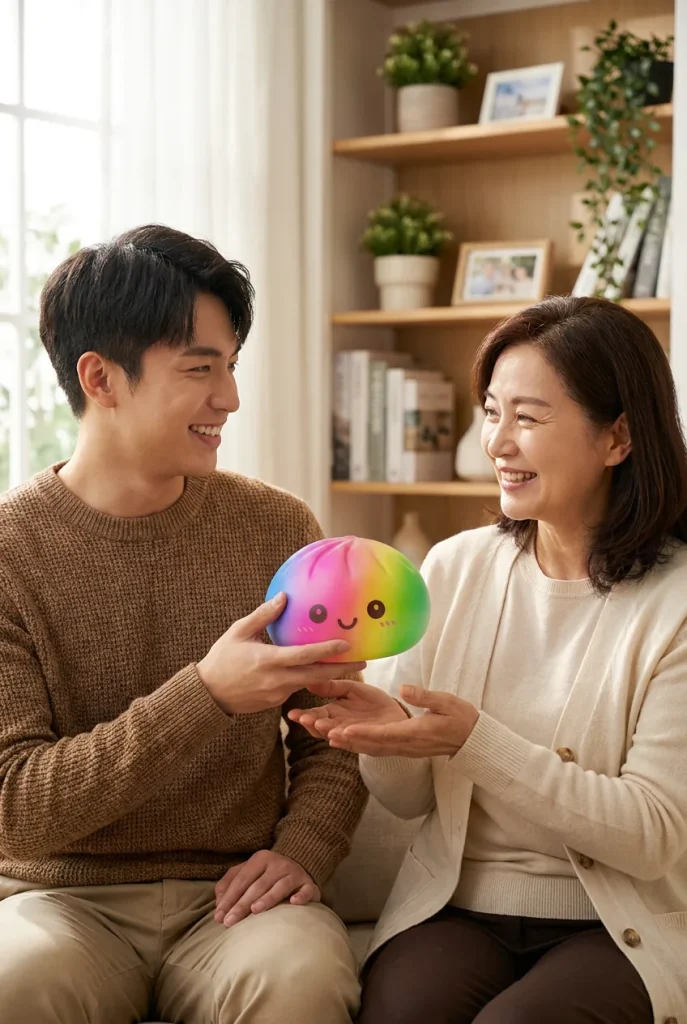 Rainbow Dumpling Squishy XXL Tęczowy Gigant jako pomysł na prezent