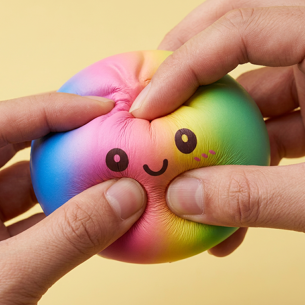 Rainbow Dumpling Squishy XXL Tęczowy Gigant efekt slow-rise w akcji
