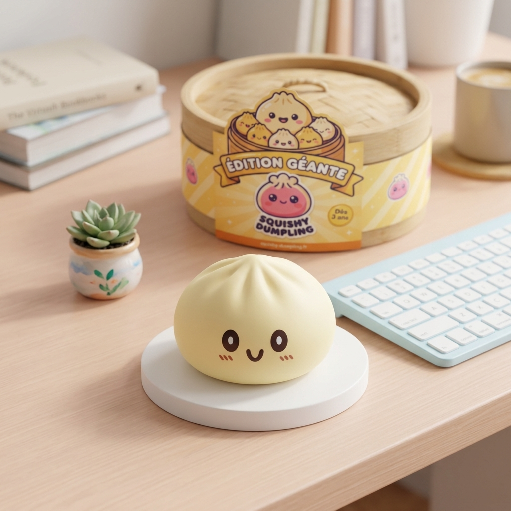 Squishy Dumpling Żółty XXL Jumbo w codziennej aranżacji