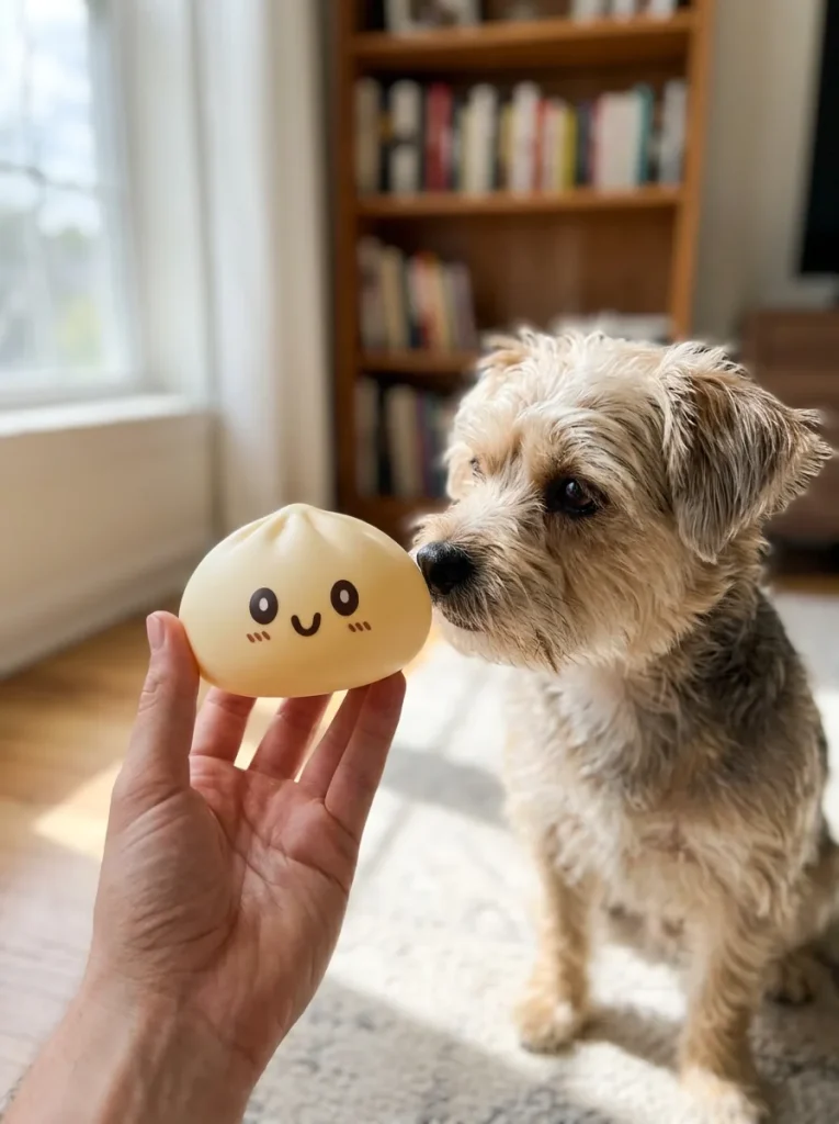 Squishy Dumpling Żółty XXL Jumbo z pluszakiem