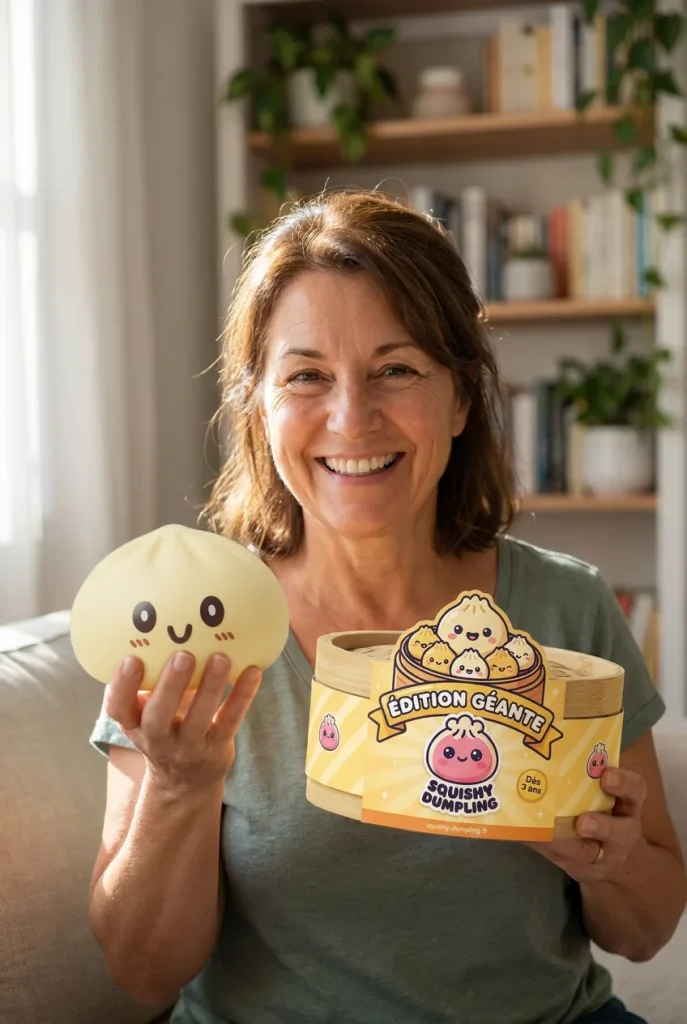 Squishy Dumpling Żółty XXL Jumbo z pudełkiem