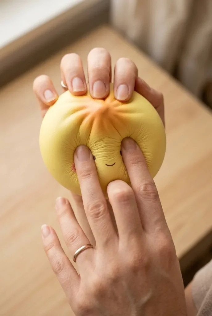 Dumpling Squishy Blind Box Mini 24 szt. podczas ściskania