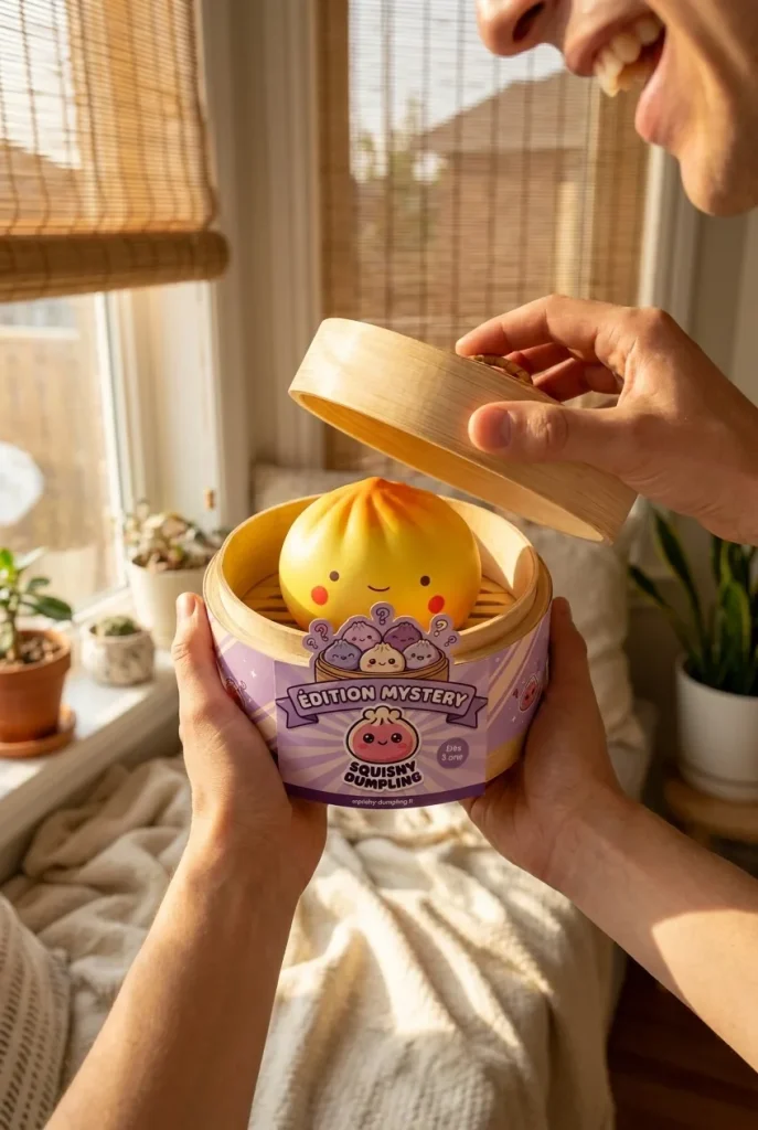 Dumpling Squishy Blind Box Mini 24 szt. podczas rozpakowywania