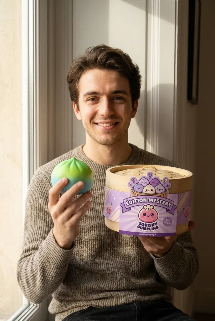Mini Dumpling Squishy Kawaii – Zestaw 3x Niespodzianka z pudełkiem