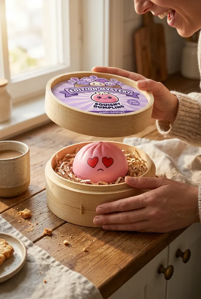 Mini Dumpling Squishy Kawaii – Zestaw 3x Niespodzianka podczas rozpakowywania