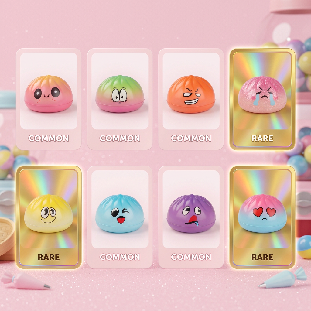 Mini Dumpling Squishy Kawaii – Zestaw 3x Niespodzianka ściskany w dłoni