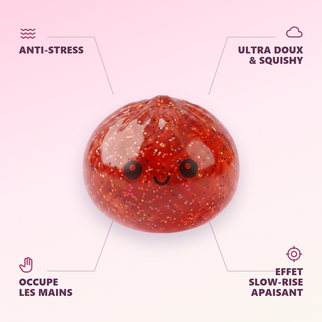 Mini Dumpling Squishy Metaliczny Niespodzianka infografika: najważniejsze zalety