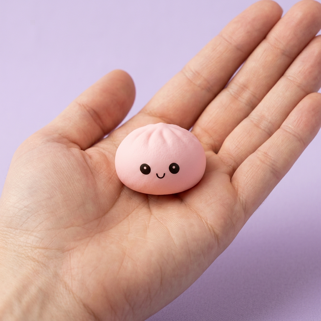 Mini Dumplings Squishy Mystery – Zestaw Niespodzianka w dłoni — porównanie rozmiaru