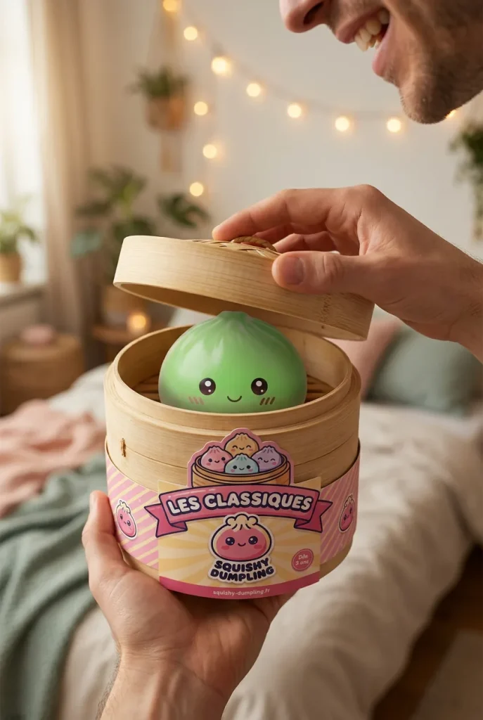 Mini Dumpling Squishy Cukier podczas rozpakowywania