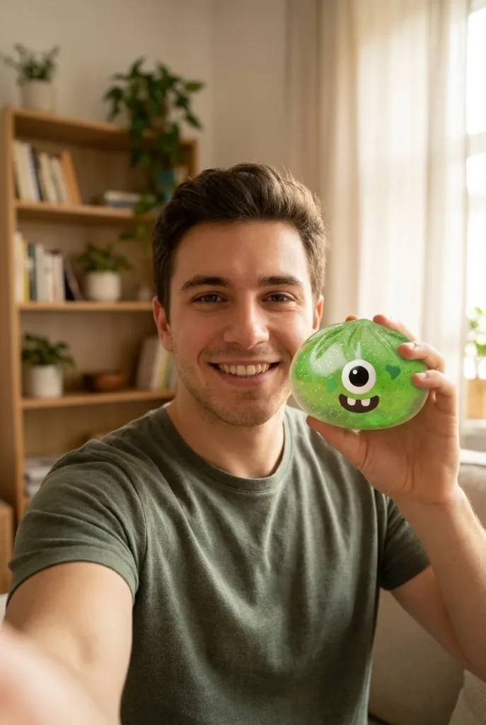 Squishy Dumpling Monster Halloween Zielony Brokat na co dzień